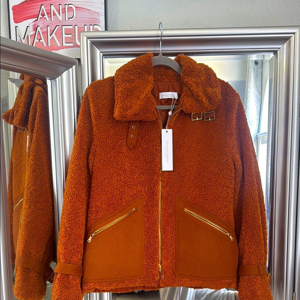 Jonathan Simkhai Vibrant Orange Teddy Jacket